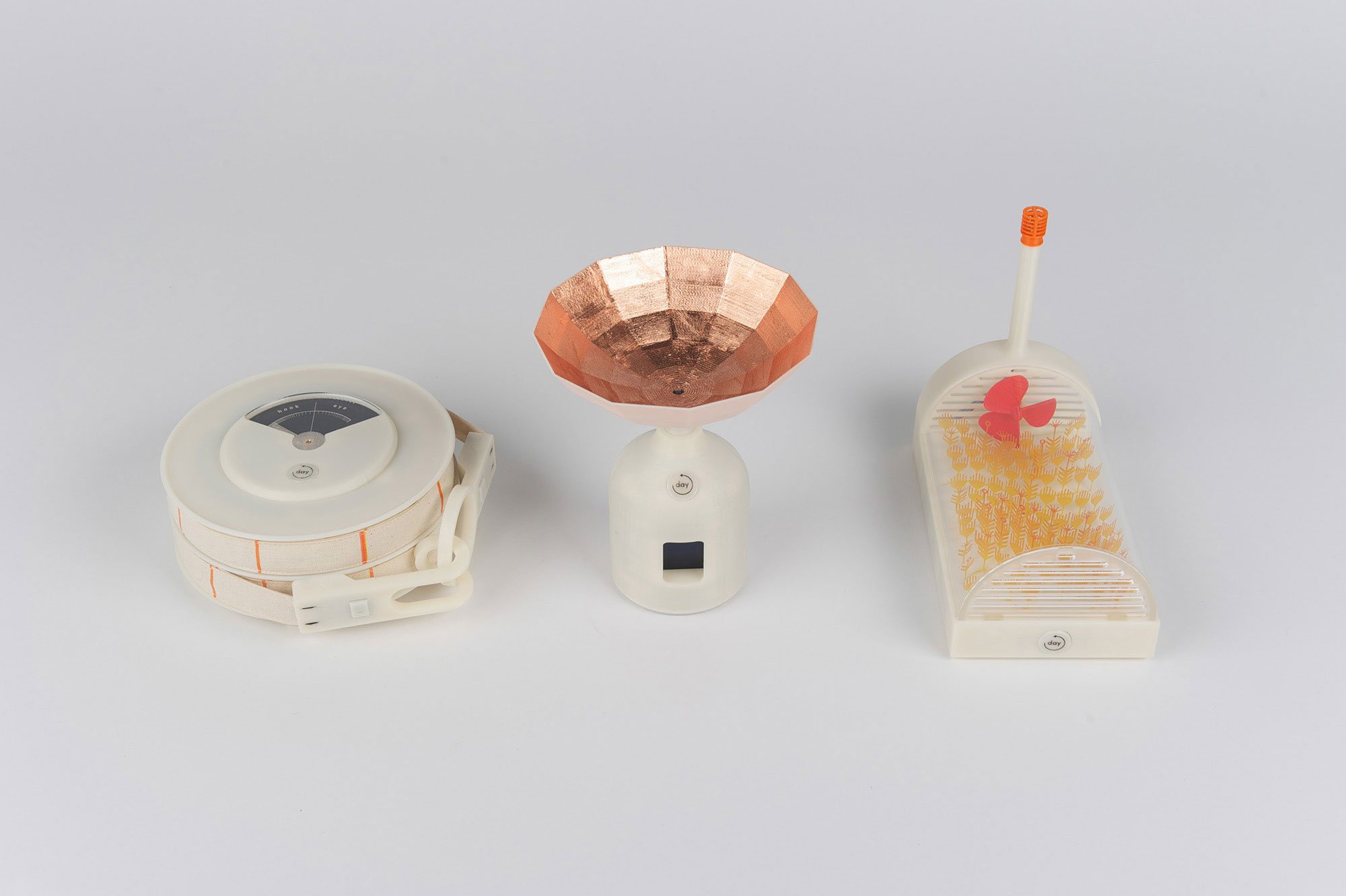 A photograph of the collection of Indoor Weather Stations, featuring Tape Temperature, Light Collector and Wind Tunnel